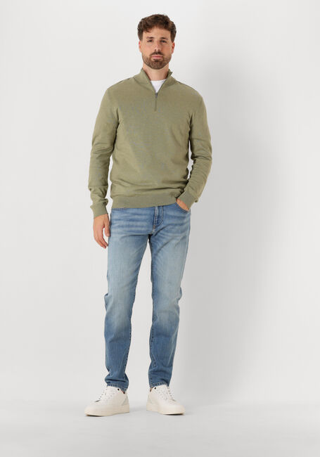 Khaki SELECTED MEN Pullover SLHBERG HALF ZIP CARDIGAN NOOS - large