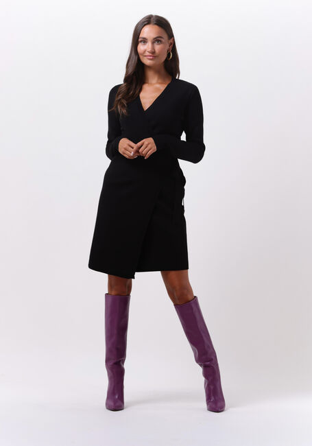 Schwarze Y.A.S. Minikleid YASHALTON LS KNIT WRAP DRESS - large