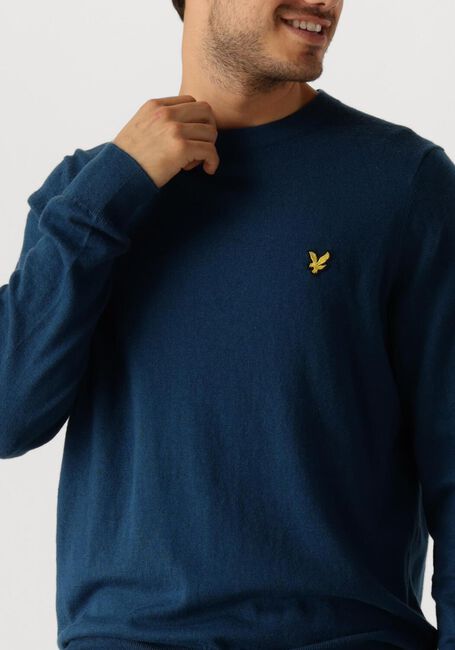 Blaue LYLE & SCOTT Pullover COTTON MERINO CREW NECK JUMPER - large