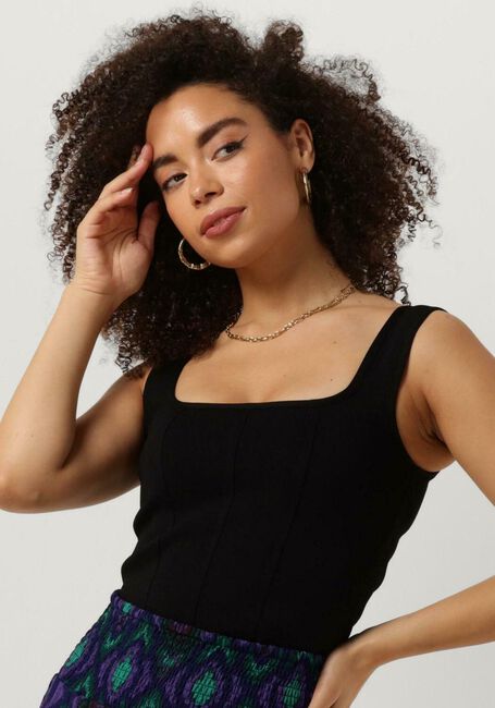 Schwarze ALIX THE LABEL Top LADIES KNITTED CORSET TOP - large
