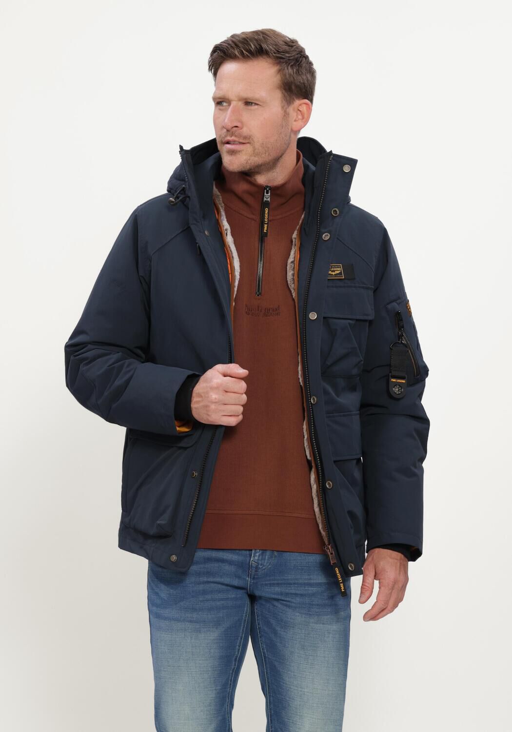 Dunkelblau PME LEGEND Wattierte Jack SEMI LONG JACKET YETCRAFT - large