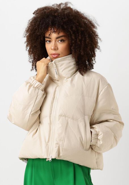 Beige CO'COUTURE Wattierte Jack FROSTY CROP PURR JACKET - large
