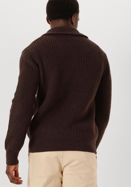Braune SELECTED MEN Pullover SLHLAND LS KNIT HALF ZIP - large