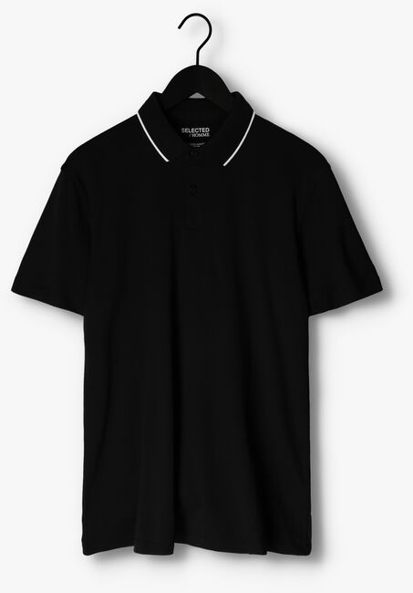 Schwarze SELECTED HOMME Polo-Shirt SLHLEROY COOLMAX SS POLO B - large