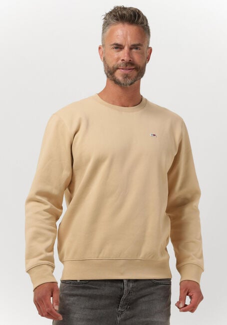 Camelfarbene TOMMY JEANS Sweatshirt TJM REGULAR FLEECE C NECK - large