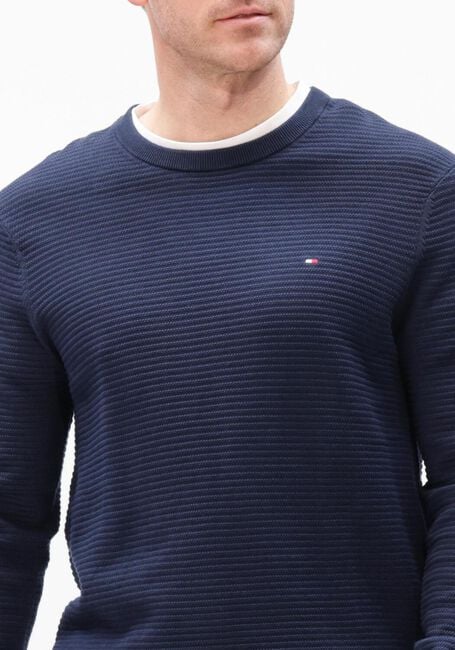 Dunkelblau TOMMY HILFIGER Pullover SEASONAL STRUCTURE CNECK - large