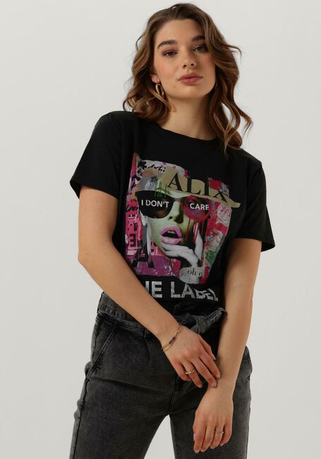 Schwarze ALIX THE LABEL T-shirt LADIES KNTTED COLLAGE T-SHRT - large