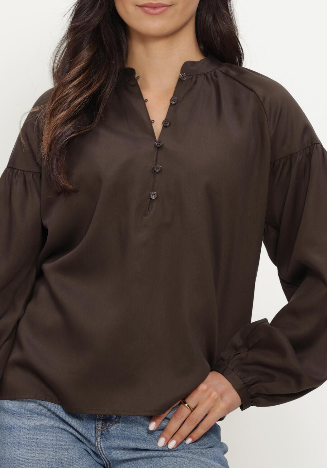 Braune SELECTED WOMEN Blusen SLWDONNA LS SHIRT - large