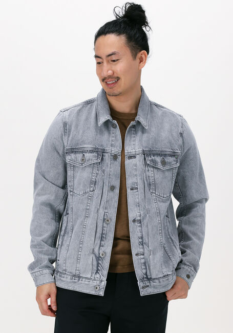 Graue CAST IRON Jeansjacke DENIM JACKET GREY DENIM WASH - large