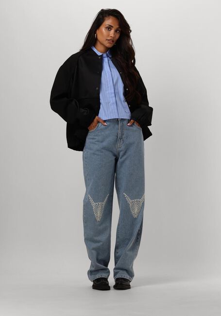 Schwarze ALIX THE LABEL Jack LADIES WOVEN VARSITY BOMBER - large