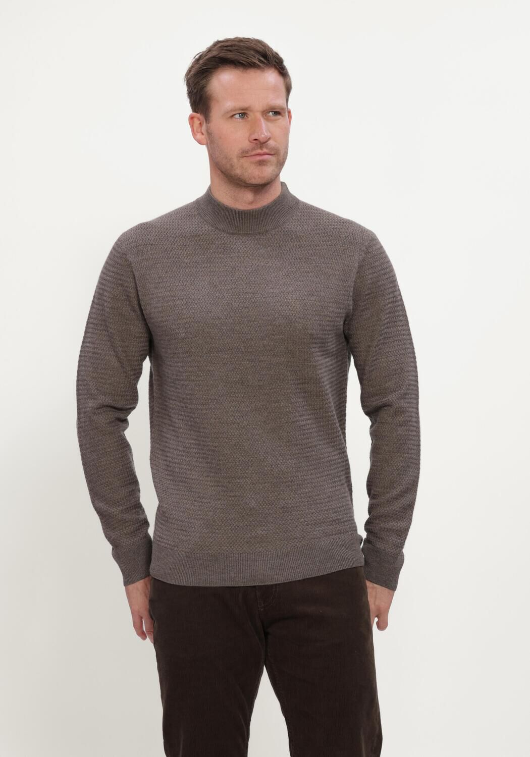 Taupe GENTILUOMO Pullover TURTLE LS - large