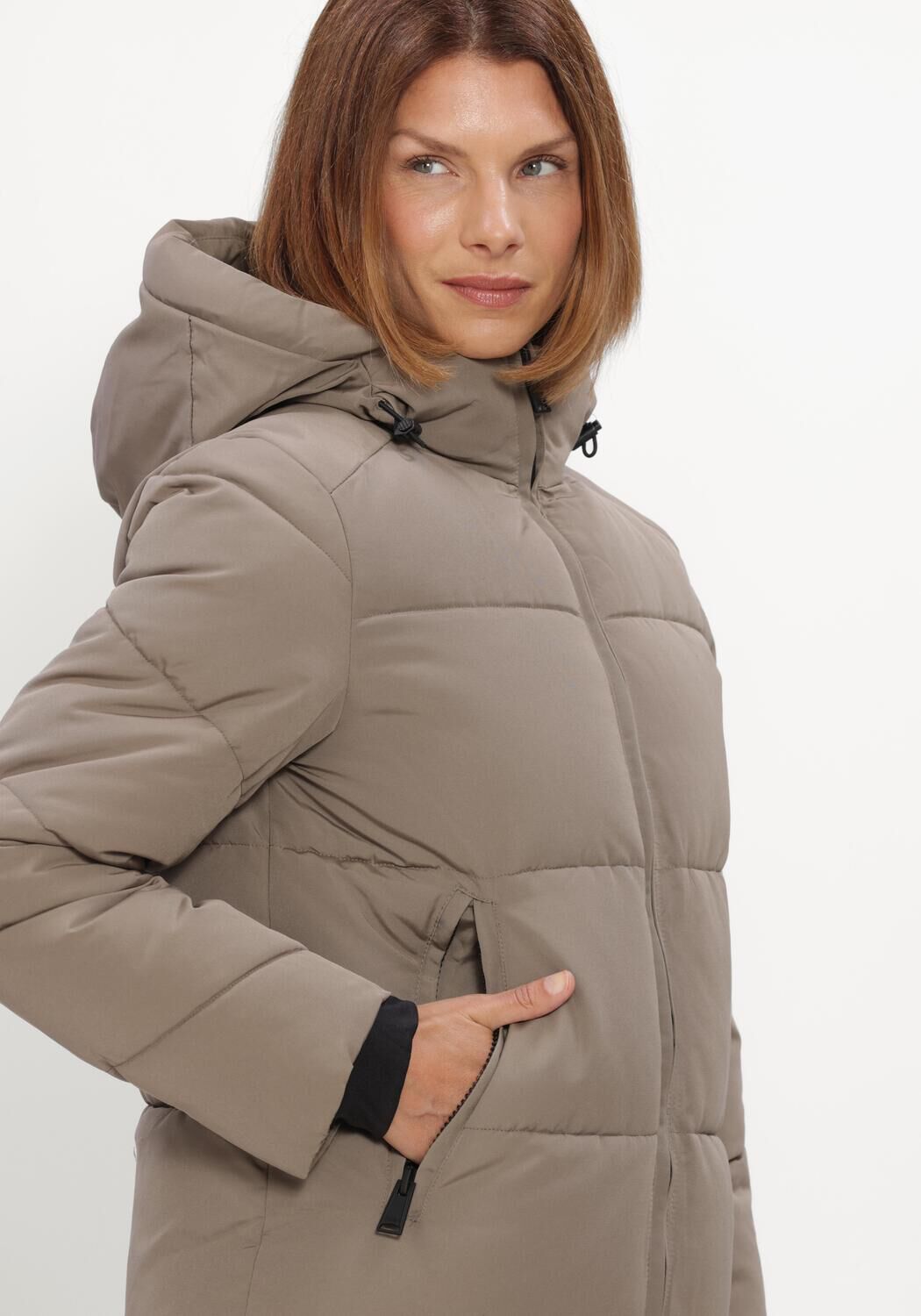Taupe WITHBLACK Wattierte Jack WBLGLORIAN LONG PUFFER COAT - large