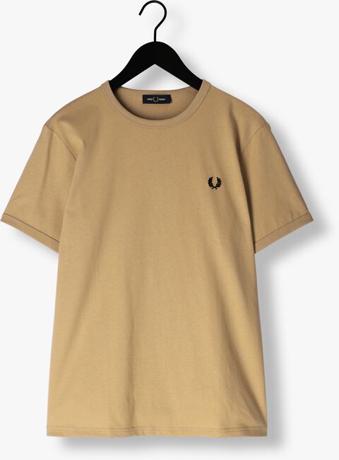 Camelfarbene FRED PERRY T-shirt RINGER T-SHIRT - large