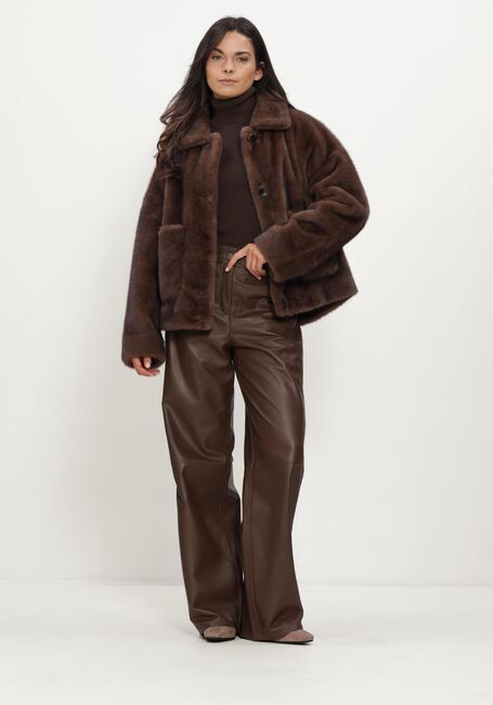 Braune STUDIO AR Weite Hose DAVINA SHEEP SOFT WAXED - large