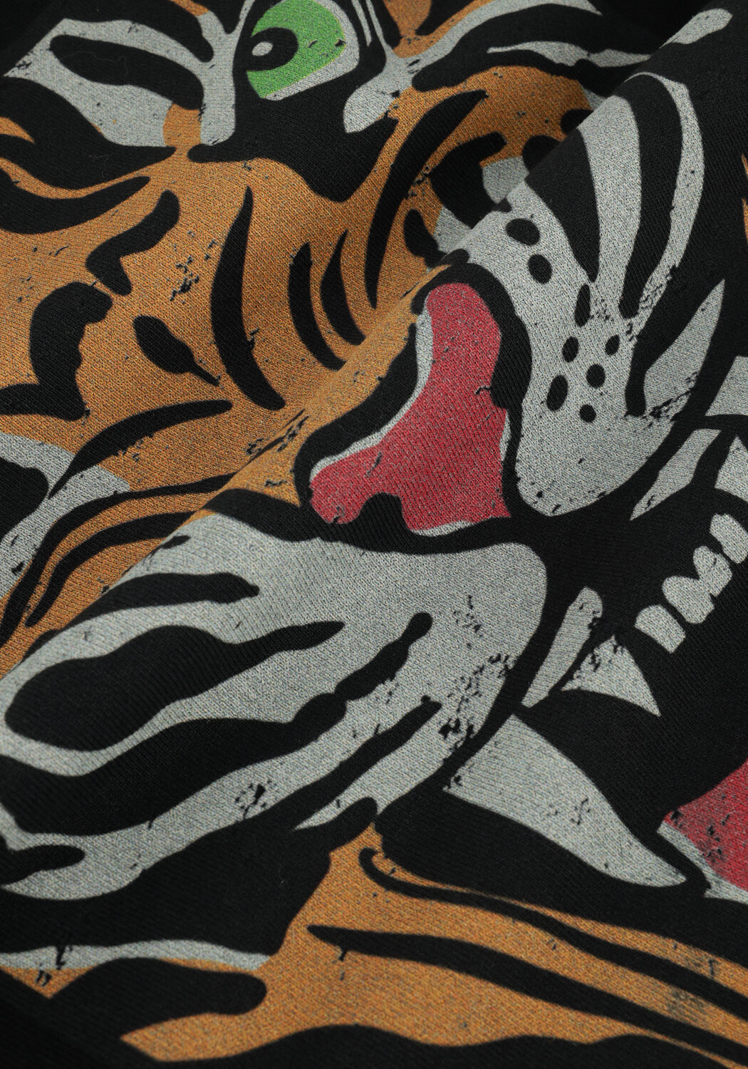 Schwarze ALIX THE LABEL Minikleid LADIES KNITTED LONG TIGER SWEATER - large