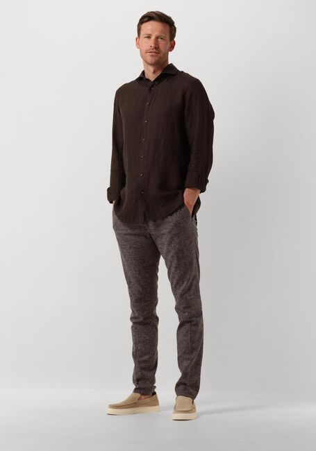 Braune PROFUOMO Casual-Oberhemd SHIRT X-CUTAWAY SC LINNEN - large