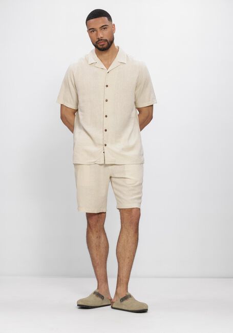 Beige ANERKJENDT Kurze Hose AKJAMES COT-LINNEN-VIS SS SHORT - large
