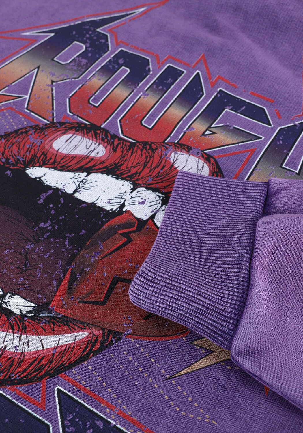 Lilane COLOURFUL REBEL Sweatshirt ROUGH ACID WASH OVERSIZED HOOD - large