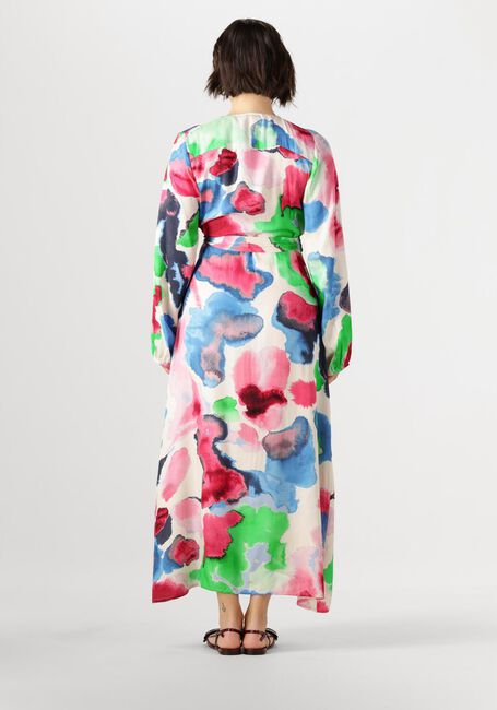 Mehrfarbige/Bunte JANSEN AMSTERDAM Maxikleid NIENKE JURK WM 564 WRAP LONG PUFFED SLEEVE - large