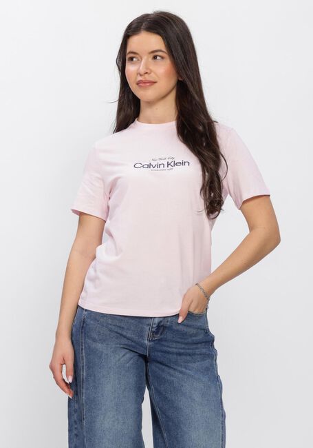 Hell-Pink CALVIN KLEIN T-shirt SS CLASSIC CK NYC LOGO TEE - large