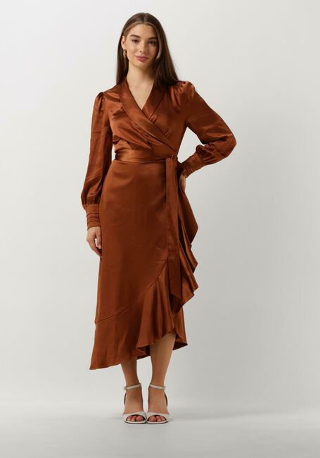 Braune NOTRE-V Midikleid NV-DORISSA SATIN DRESS - large