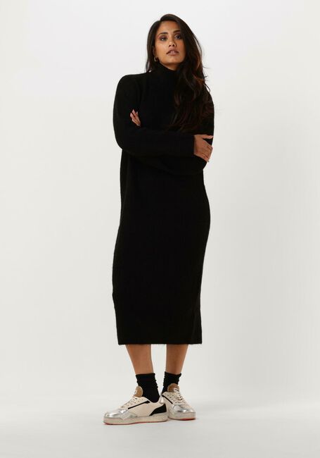 Schwarze SELECTED FEMME Midikleid SLFMALINE LS KNIT DRESSHIGH NECK - large