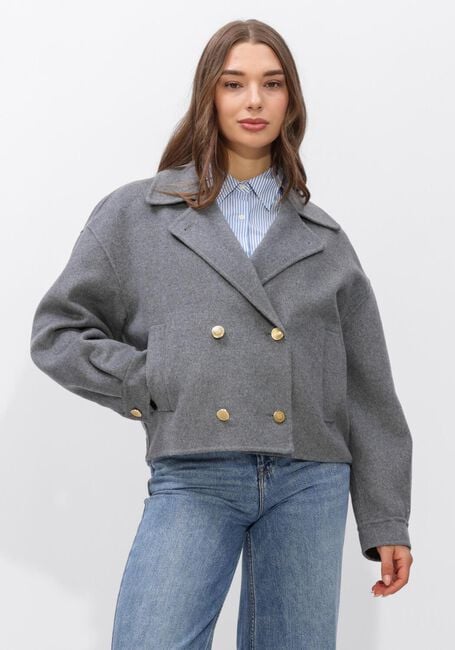 Graue TOMMY HILFIGER Jack DF WOOL GOLD BUTTON PEACOAT - large