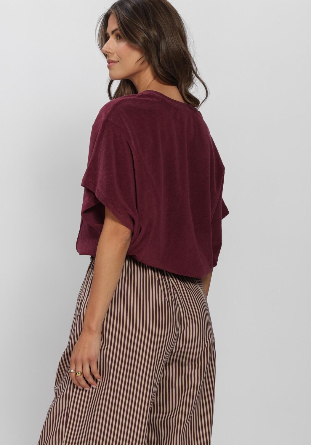 Bordeaux BY-BAR T-shirt NUKI SLUB TOP - large