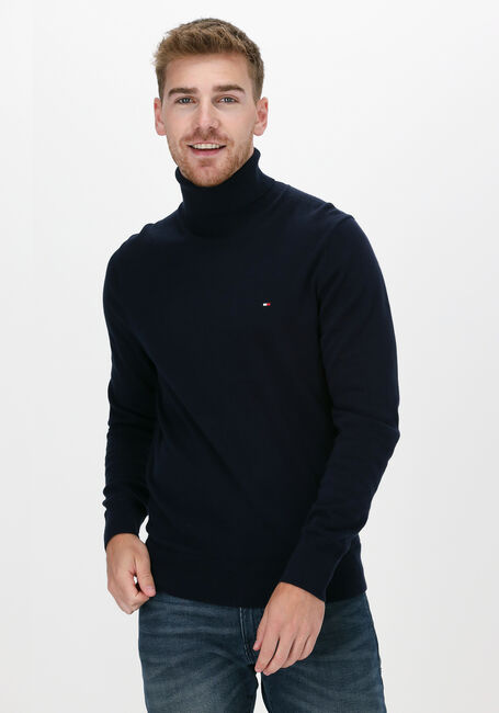 Dunkelblau TOMMY HILFIGER Rollkragenpullover PIMA COTTON CASHMERE ROLL NECK - large