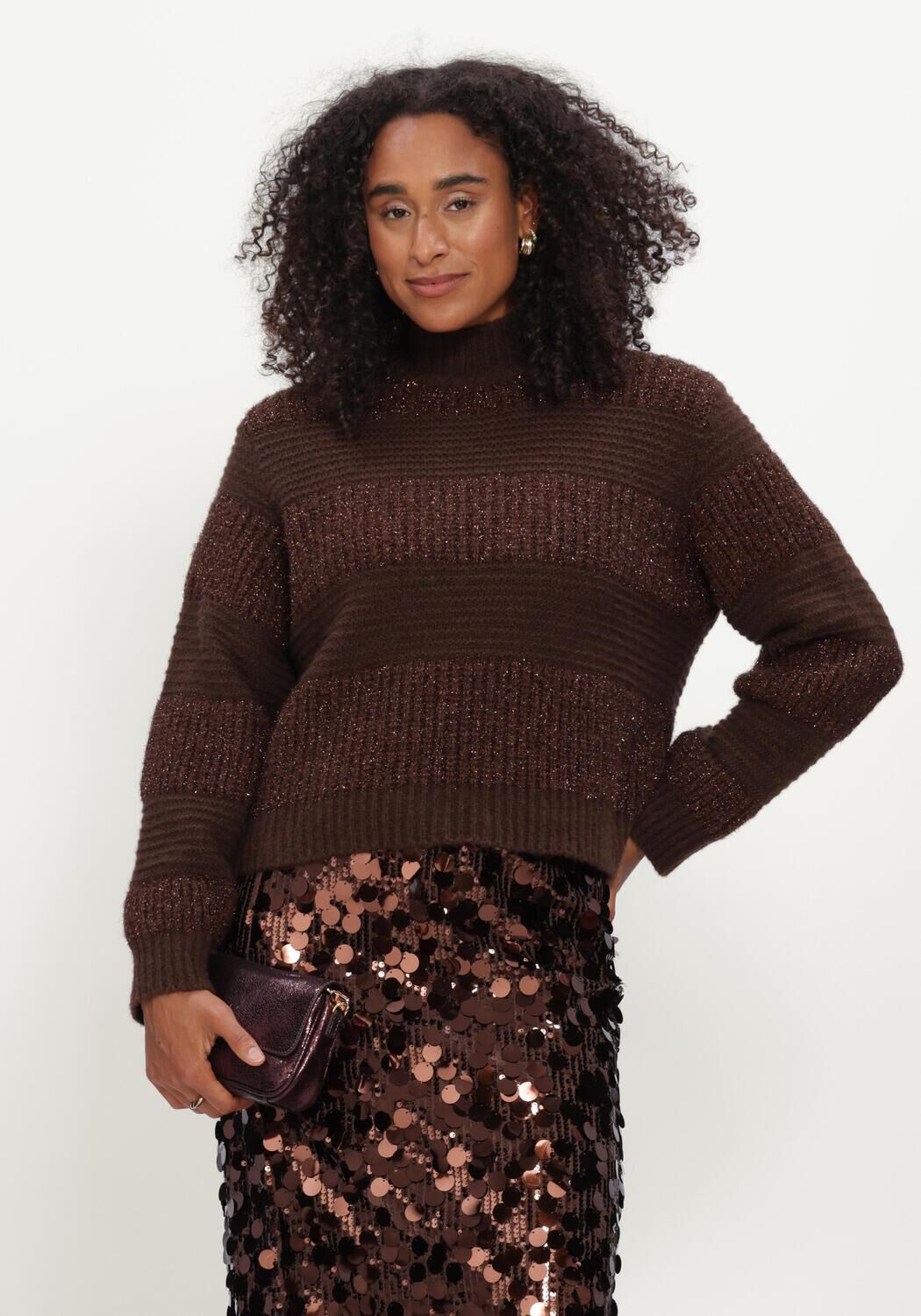 Braune POM AMSTERDAM Pullover KATE CHOCOLATE BROWN - large