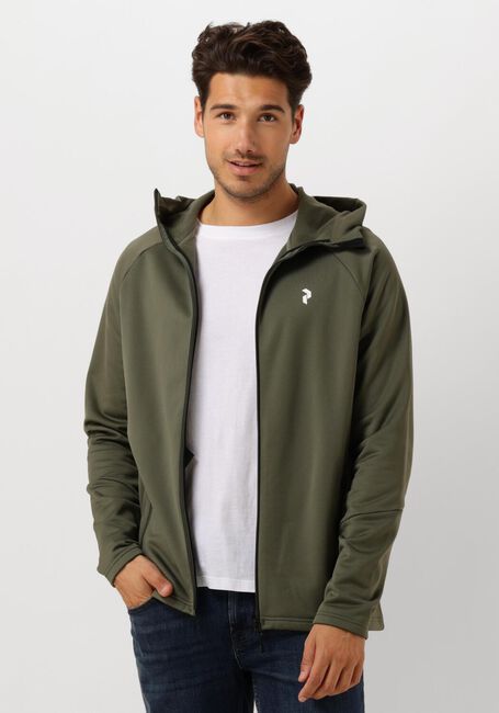 Grüne PEAK PERFORMANCE Strickjacke M RIDE ZIP HOOD - large