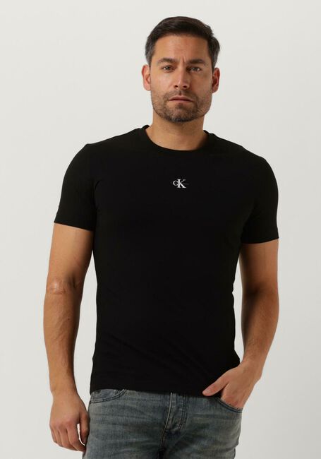 Schwarze CALVIN KLEIN T-shirt MICRO MONOLGO TEE - large