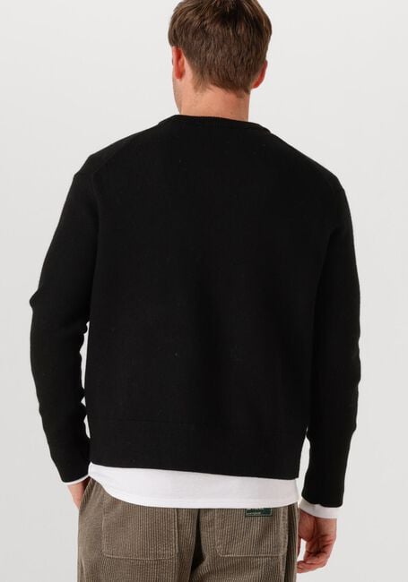 Schwarze SELECTED MEN Pullover SLHARNE LS KNIT RELAXED WOOL CREW NECK - large