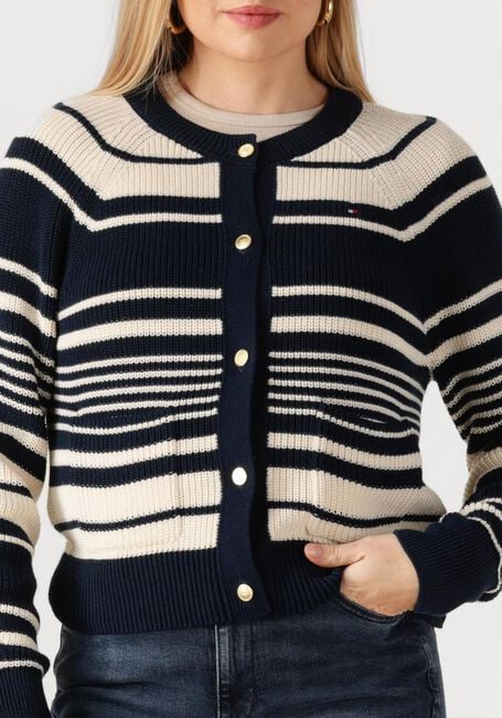 Creme TOMMY HILFIGER Strickjacke CO CARDI STITCH C-NK LS CARDI - large