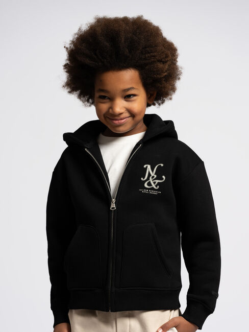 Schwarze NIK & NIK Pullover ROMAN ZIP HOODIE - large