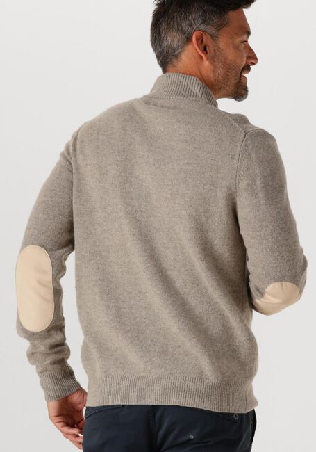 Beige BARBOUR Pullover ESSENTIAL PATCH HALF ZIP KNITTED JUMPER - large