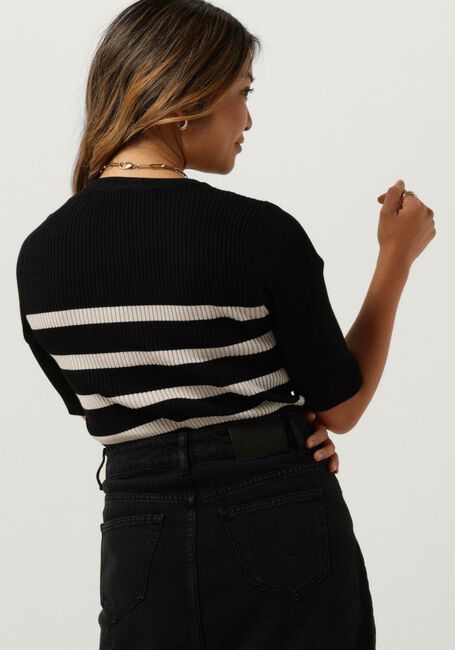 Schwarze CO'COUTURE T-shirt BADOE STRIP MIDI SLEEVE KNIT - large
