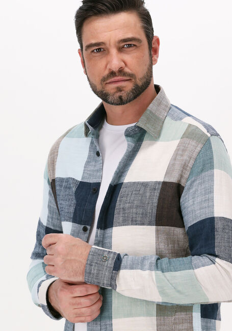 Grüne CAST IRON Casual-Oberhemd LONG SLEEVE SHIRT BOLD CHECK SLUB COTTON - large