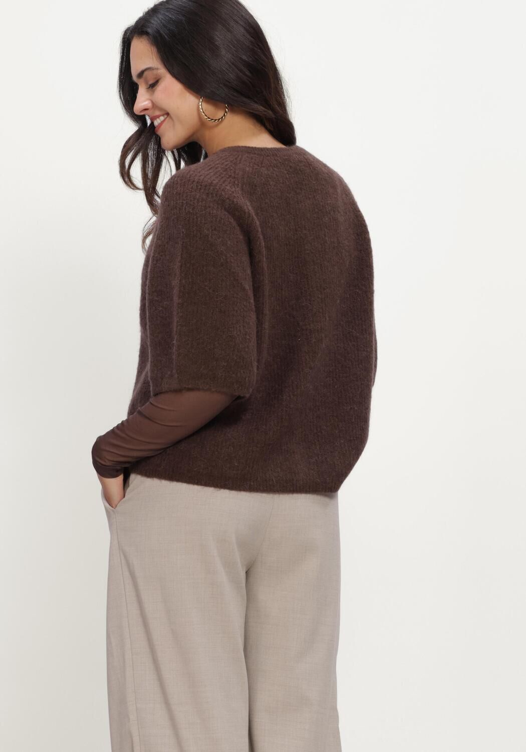 Braune MSCH COPENHAGEN Pullover MSCHBONDIE HOPE 2/4 CARDIGAN - large