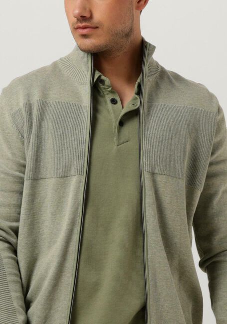 Grüne VANGUARD Strickjacke ZIP JACKET COTTON MELANGE - large