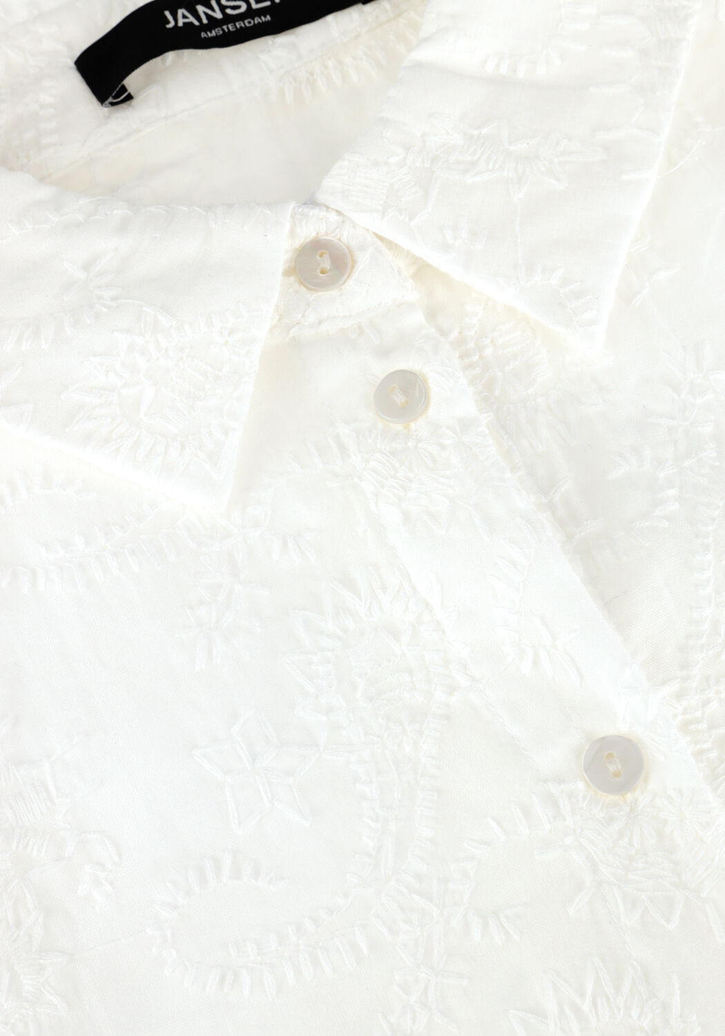 Wei&szlig;e JANSEN AMSTERDAM Blusen OUMA BLOUSE WFE 722 3/4 PUFFED SLEEVE - large