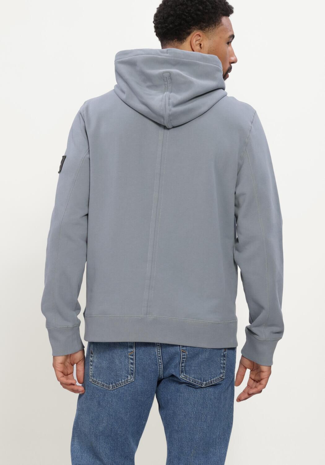 Graue CALVIN KLEIN Pullover LS EU 350TERRY BADGE HOODIE - large