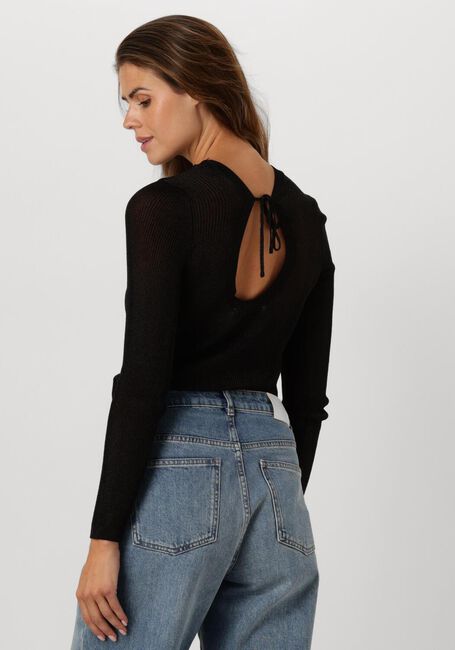 Schwarze GESTUZ T-shirt SILVIGZ DEEP BACK BLOUSE - large