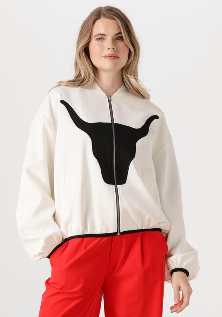 Weiße ALIX THE LABEL Jack LADIES WOVEN BULL BOMBER - large