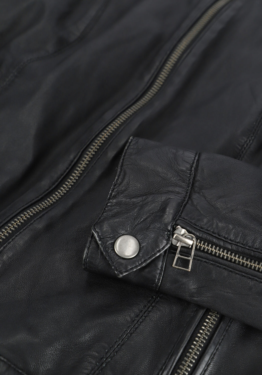 Schwarze GOOSECRAFT Lederjack BIKER128 - large