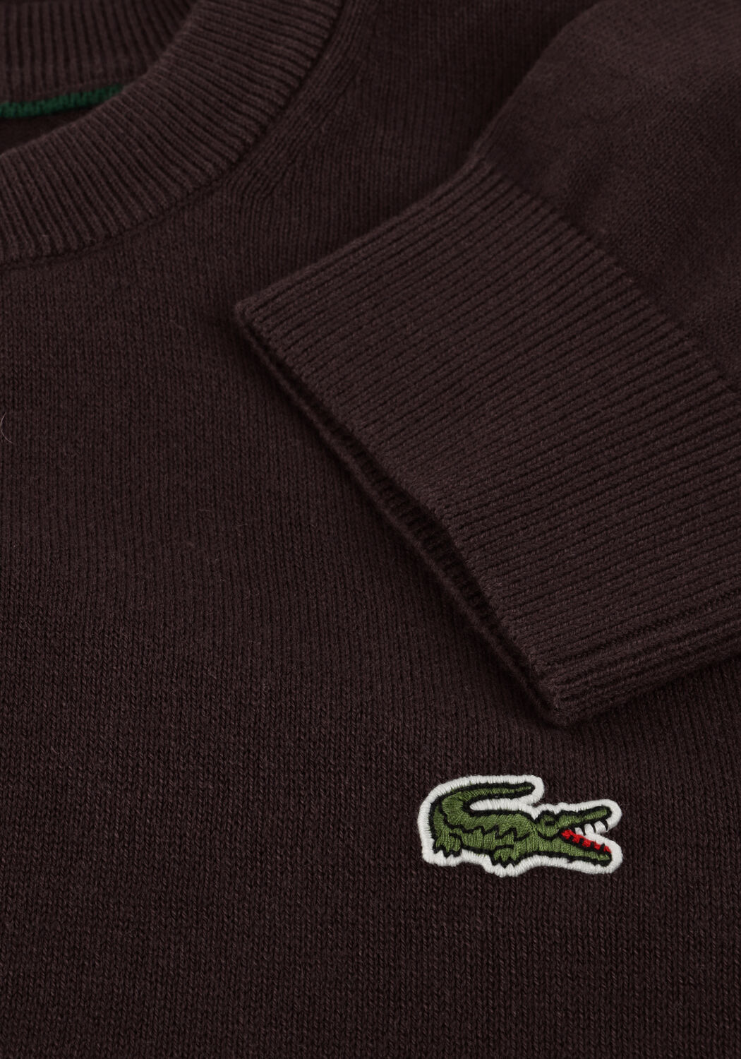 Braune LACOSTE Pullover REGULAR FIT CREW NECK SWEATER - large