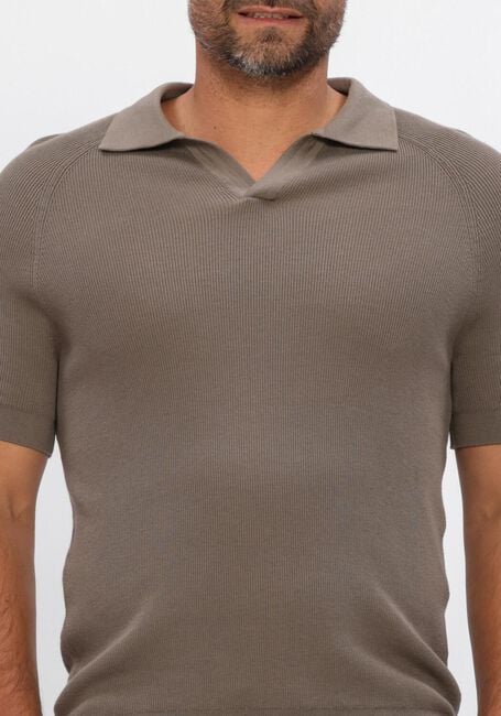 Beige PROFUOMO Polo-Shirt POLO OPEN COLLAR RIB - large