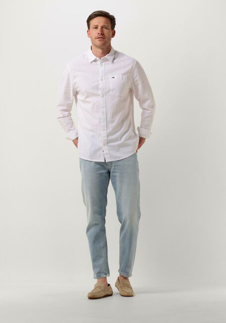 Weiße TOMMY JEANS Casual-Oberhemd TJM REG LINEN BLEND SHIRT - large