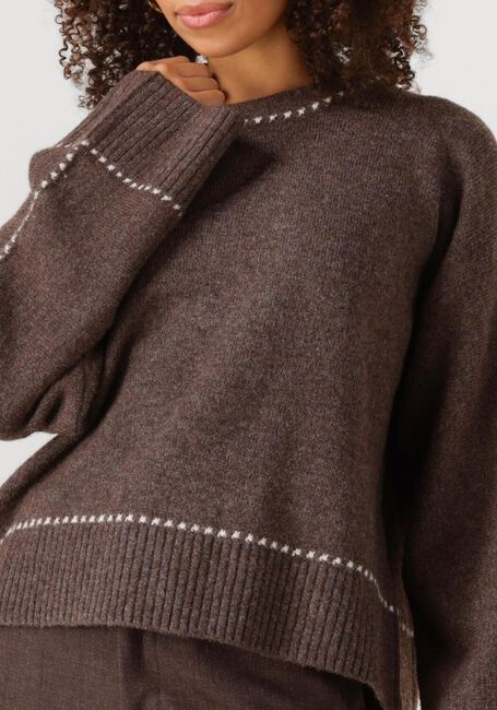 Braune NEO NOIR Pullover ROEME KNIT STITCH BLOUSE - large