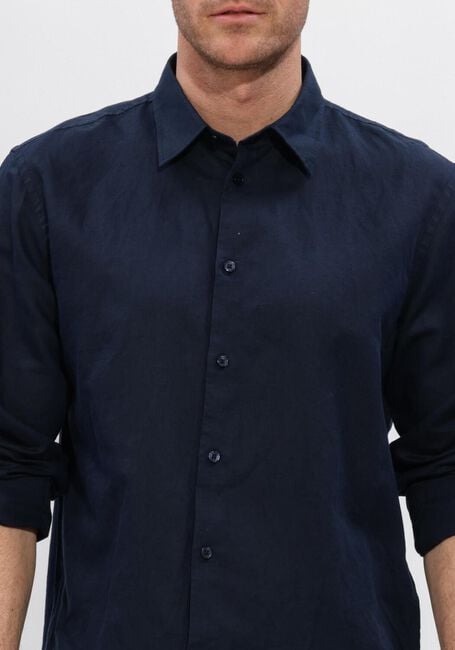 Dunkelblau SELECTED MEN Casual-Oberhemd SLHREGCLAY LINENBLEND LS SHIRT CLA NOOS - large